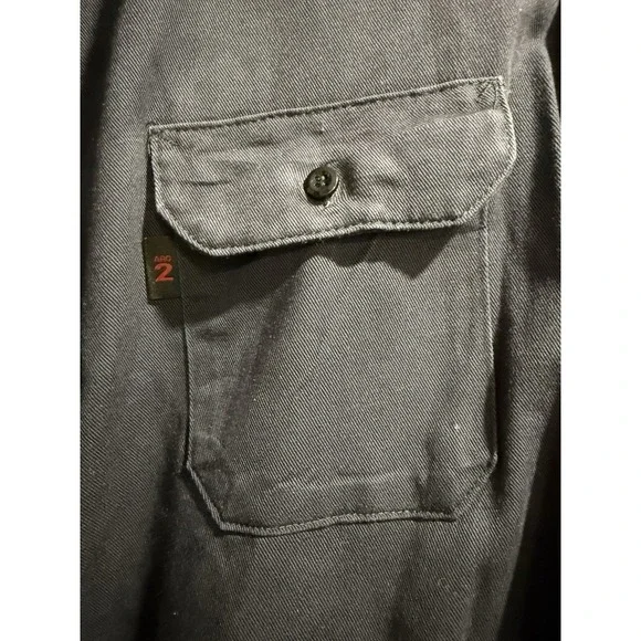 Amorex FR by UniFirst Button Up Long Sleeve Shirt 16.5 ARC 2 Navy Blue UltraSoft - Picture 2 of 10